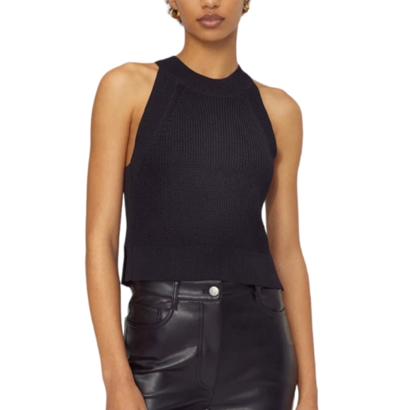 Aritzia Wilfred New Halter Knit Tank Black Size Small - Picture 1 of 8